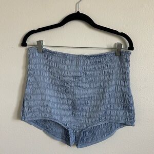 Free People Women's Blue Smocked Shorts